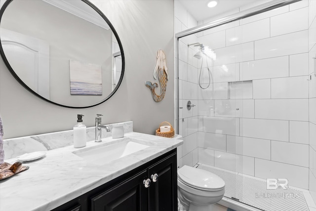 14281 Timber Ridge Dr, Loxley, AL 36551 - bathroom featuring vanity and a stall shower