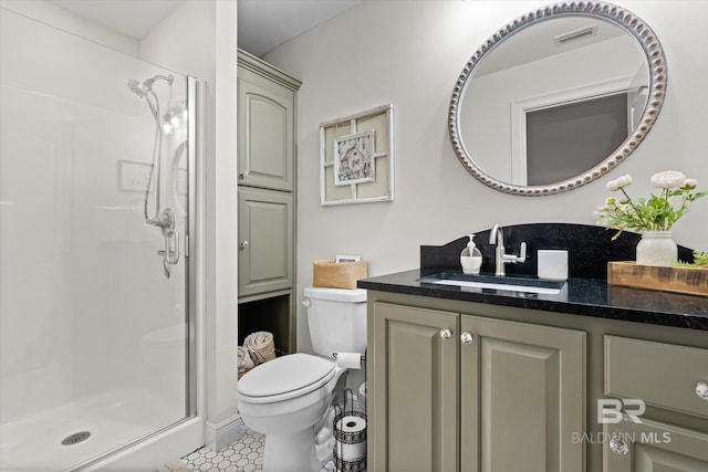 14281 Timber Ridge Dr, Loxley, AL 36551 - full bathroom with a stall shower, vanity, and tile patterned floors