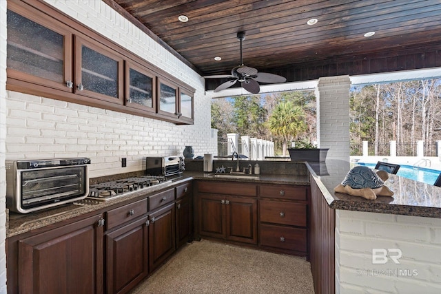 14281 Timber Ridge Dr, Loxley, AL 36551 - view of patio featuring exterior kitchen and a ceiling fan