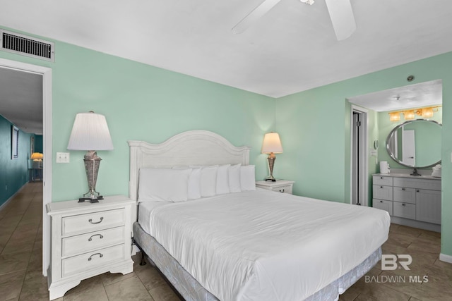 24132 Perdido Beach Blvd Unit 1081, Orange Beach, AL 36561 - bedroom with ensuite bathroom and a ceiling fan