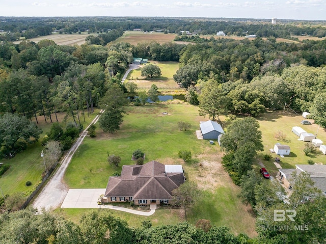 bird's eye view with a rural view