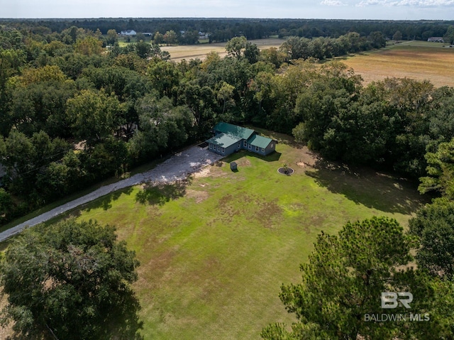 drone / aerial view with a rural view