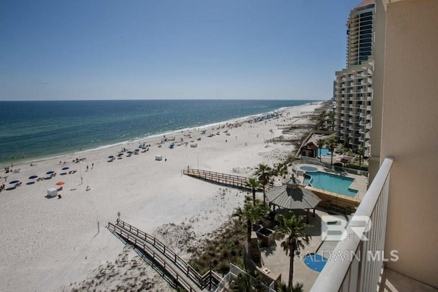 water view featuring a view of the beach