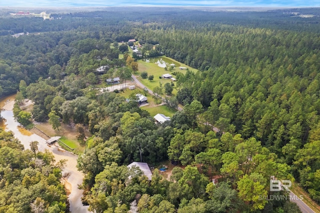 aerial overview of property's location with a forest