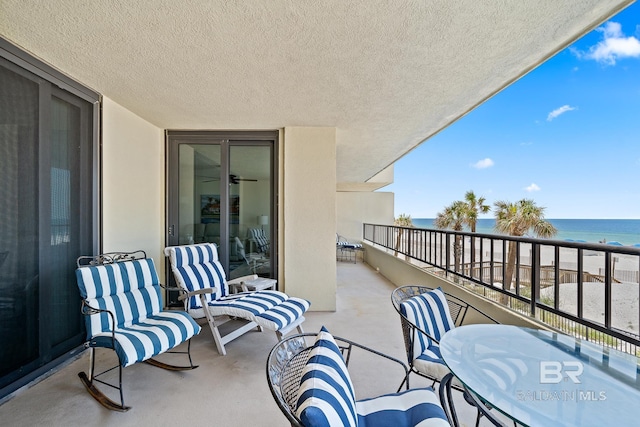 balcony with a water view