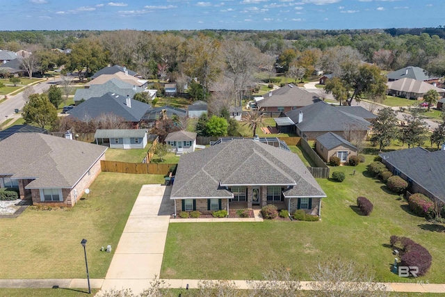 drone / aerial view with a residential view