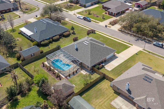 aerial view featuring a residential view