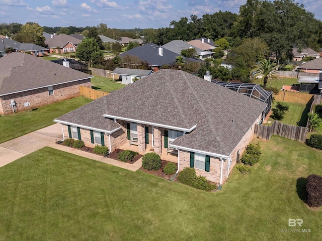 drone / aerial view with a residential view