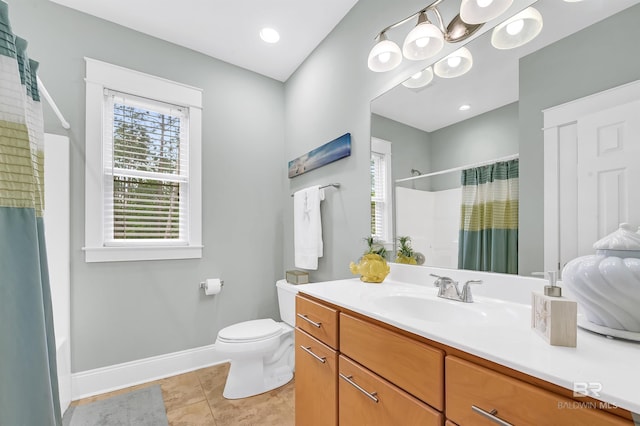 8954 Bay Point Dr, Elberta, AL 36530 - full bathroom with plenty of natural light, baseboards, toilet, and a shower with curtain