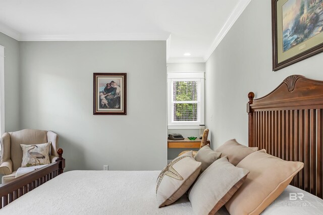 8954 Bay Point Dr, Elberta, AL 36530 - bedroom featuring crown molding and recessed lighting
