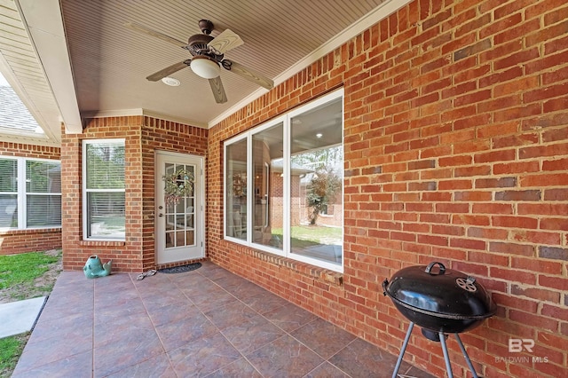 8954 Bay Point Dr, Elberta, AL 36530 - view of patio featuring grilling area and ceiling fan