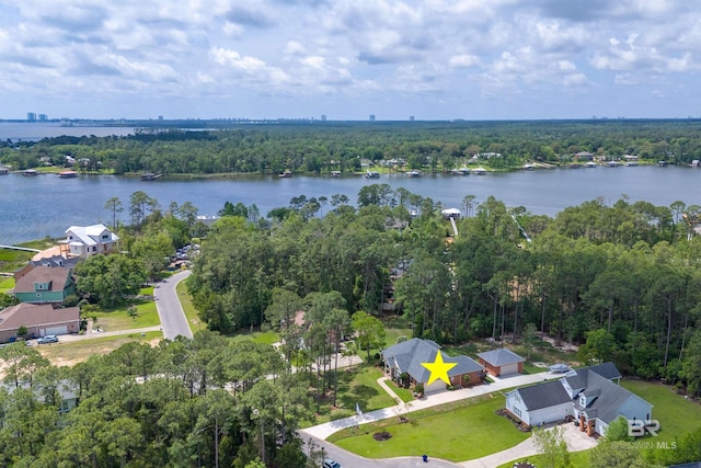 8954 Bay Point Dr, Elberta, AL 36530 - bird's eye view with a water view and a forest view
