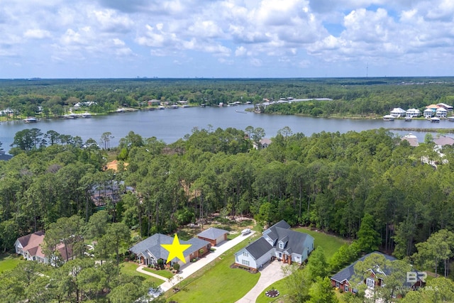 8954 Bay Point Dr, Elberta, AL 36530 - aerial view with a water view and a forest view