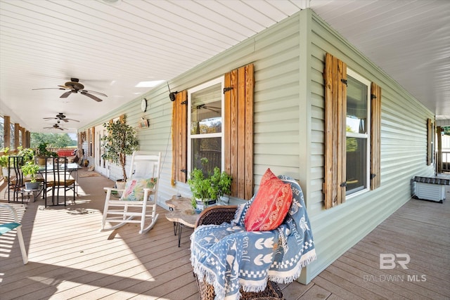 deck featuring covered porch