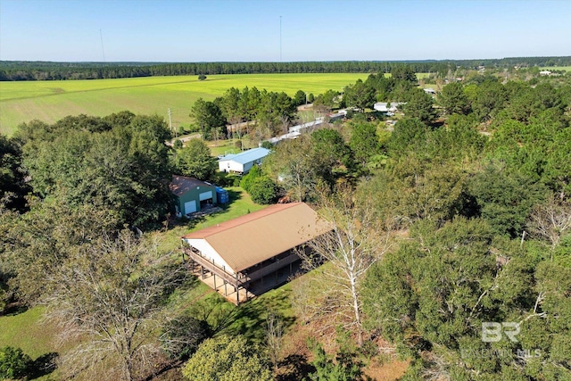 drone / aerial view with a rural view