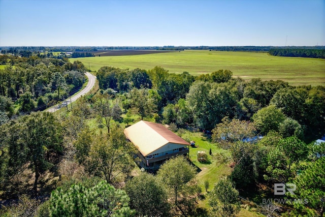 bird's eye view with a rural view