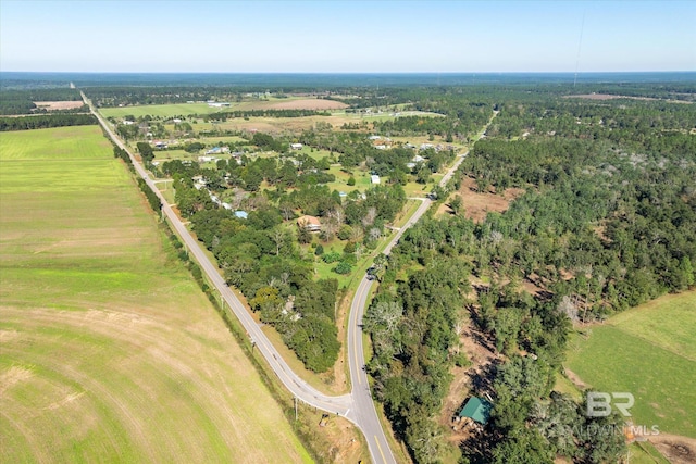 aerial view featuring a rural view