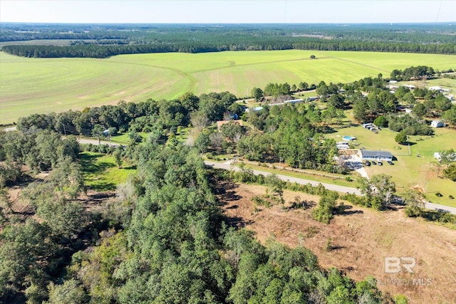 drone / aerial view with a rural view