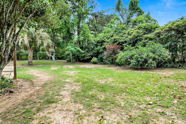 view of yard featuring a playground