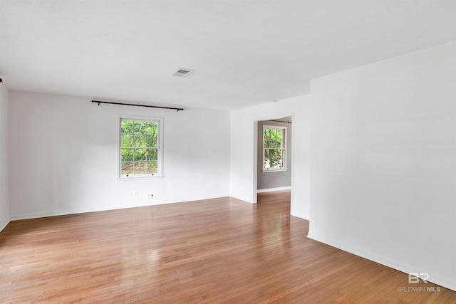 empty room featuring light wood-type flooring