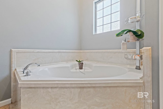 bathroom featuring a washtub