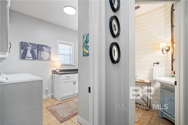 bathroom featuring tile patterned flooring