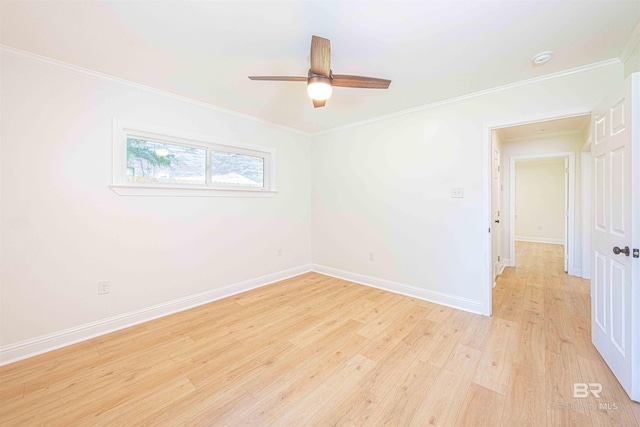 362 Azalea St, Fairhope, AL 36532 - spare room featuring light wood-type flooring, crown molding, baseboards, and ceiling fan
