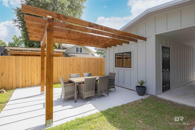 362 Azalea St, Fairhope, AL 36532 - view of patio / terrace with fence, a pergola, and outdoor dining space