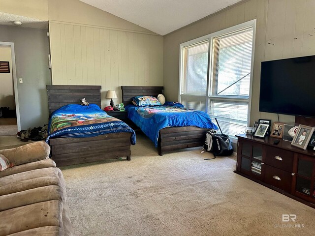 1802 Brookwood Dr, Brewton, AL 36426 - carpeted bedroom featuring lofted ceiling