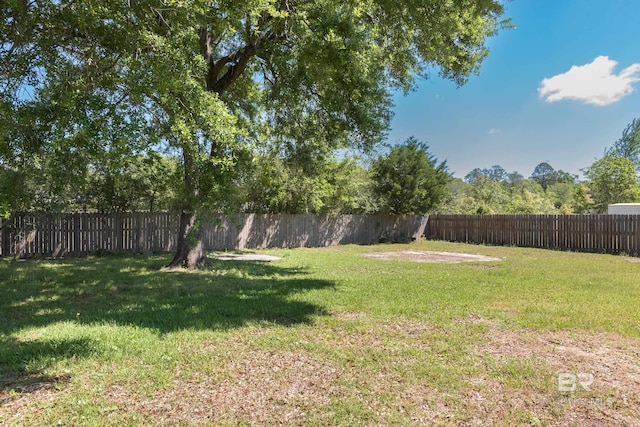 view of yard featuring a fenced backyard