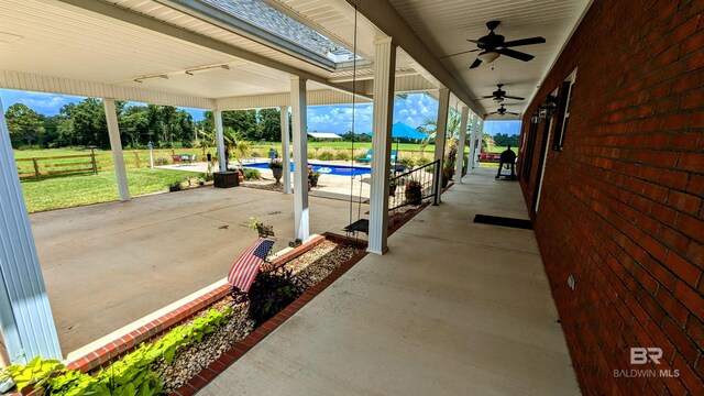 view of patio / terrace with ceiling fan