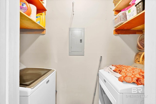 45 Caisson Trce, Spanish Fort, AL 36527 - laundry room featuring electric panel and independent washer and dryer
