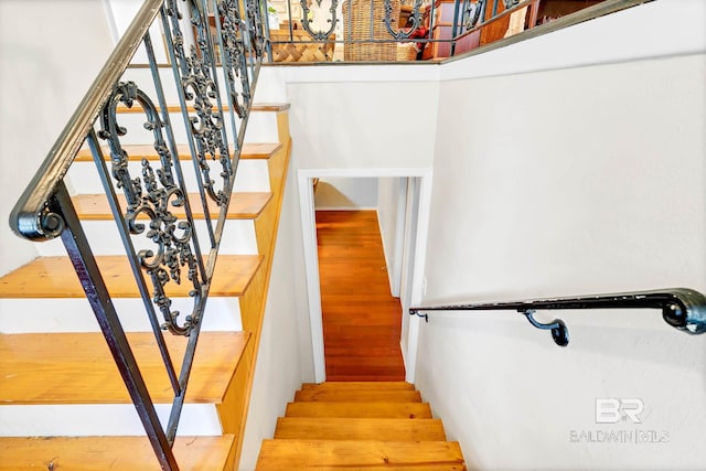 45 Caisson Trce, Spanish Fort, AL 36527 - staircase with wood finished floors