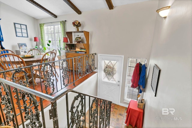 45 Caisson Trce, Spanish Fort, AL 36527 - stairs with beam ceiling