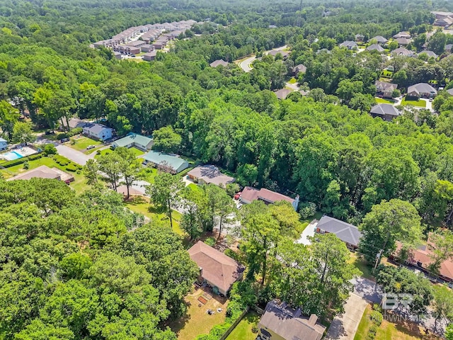 45 Caisson Trce, Spanish Fort, AL 36527 - aerial overview of property's location with a forest and nearby suburban area