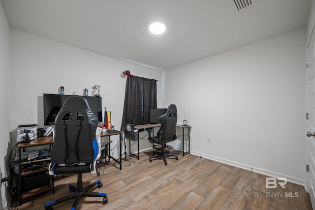 17208 Muse St, Loxley, AL 36551 - home office with wood finished floors and baseboards