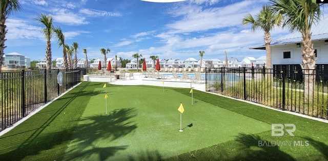 2760 Salt Dr, Orange Beach, AL 36561 - view of property's community with fence, a swimming pool, and a residential view