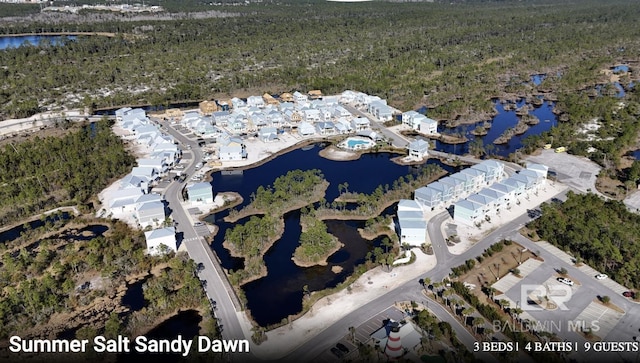2760 Salt Dr, Orange Beach, AL 36561 - birds eye view of property with a forest view and a water view