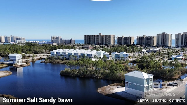 2760 Salt Dr, Orange Beach, AL 36561 - birds eye view of property featuring a city view and a water view