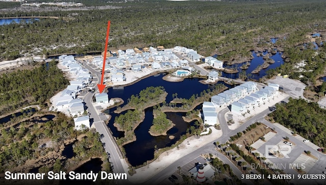 2760 Salt Dr, Orange Beach, AL 36561 - bird's eye view with a forest view and a water view