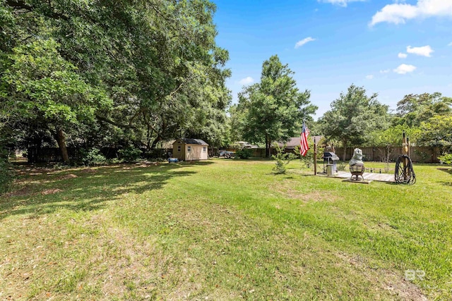 7410 Helton Dr, Foley, AL 36535 - view of yard featuring a storage unit and an outbuilding