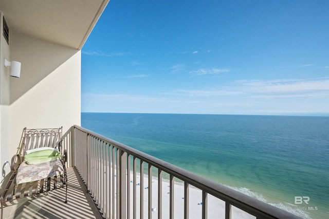 balcony with a water view