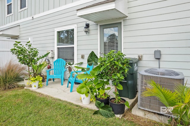 view of patio featuring central AC