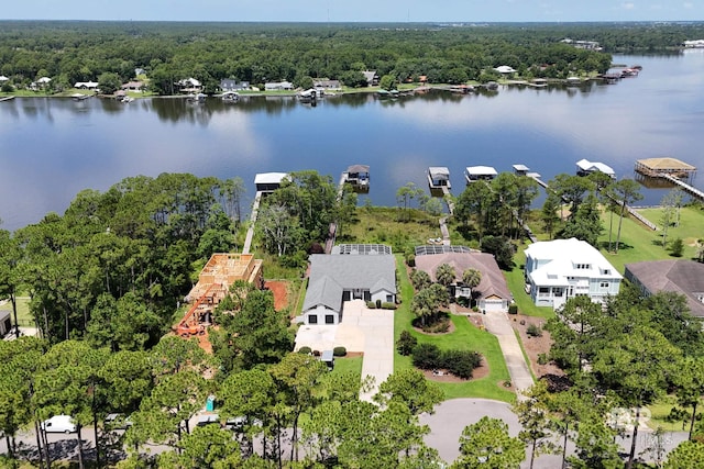 8585 Bay Harbor Rd, Elberta, AL 36530 - drone / aerial view of a nearby body of water and a forest
