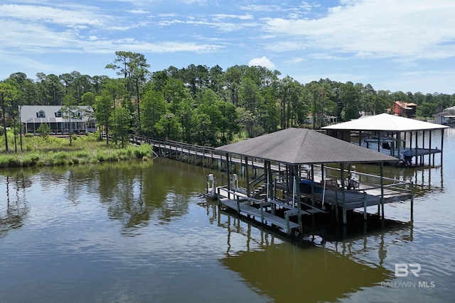 8585 Bay Harbor Rd, Elberta, AL 36530 - dock with boat lift and a water view