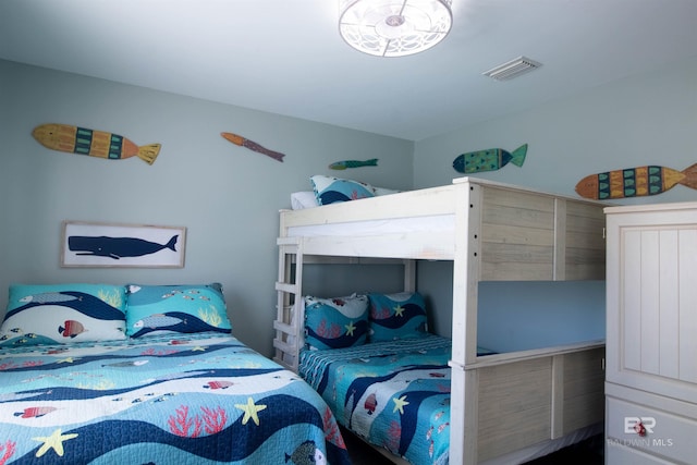 bedroom with visible vents