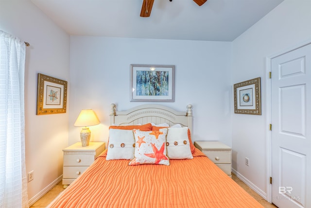 bedroom with ceiling fan