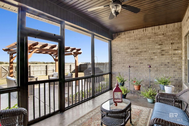 7091 Rocky Road Loop, Gulf Shores, AL 36542 - sunroom with a ceiling fan