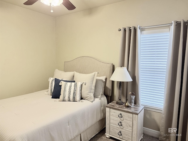 7091 Rocky Road Loop, Gulf Shores, AL 36542 - bedroom with ceiling fan and dark carpet