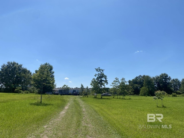 view of road featuring a rural view